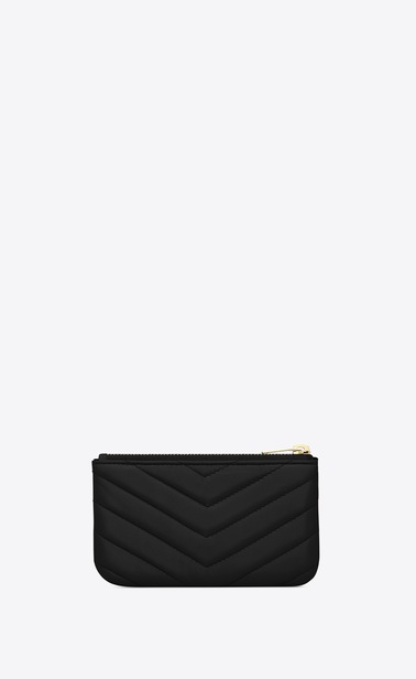 monogram key pouch in matelassé leather